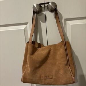 Classic Tan Suede Shoulder Bag